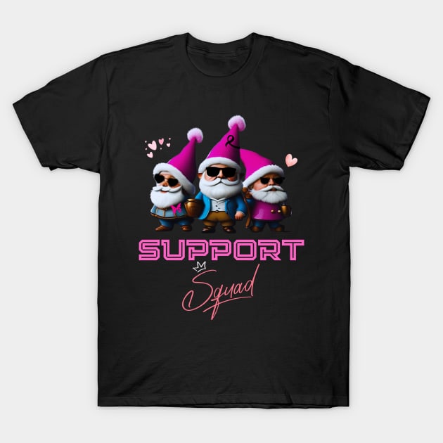 Funny Gnomies Support Squad Breast Cancer Awareness Month T-Shirt by Adam4you